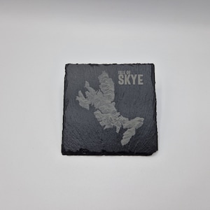 Skye Peak/Elevation Lines Slate Coaster, Isle of Skye Gift, Whisky Gifts, Scotland Coasters, Isle of Skye Art, Birthday Gift,Wedding Present