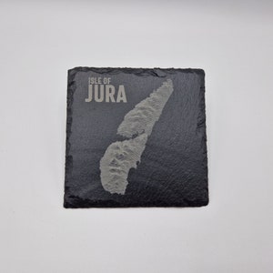 Jura Peak/Elevation Lines Slate Coaster, Jura Gift, Whisky Gifts, Scotland Coasters, Isle of Jura Art, Jura Accessory, Birthday Wedding Gift
