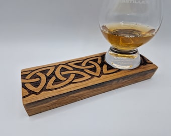 Fass Stave Whisky Tasting GlasUntersetzer, Handgemacht, personalisiert, Hergestellt auf Islay, Glencairn Glashalter, Geschenk für Whiskyliebhaber