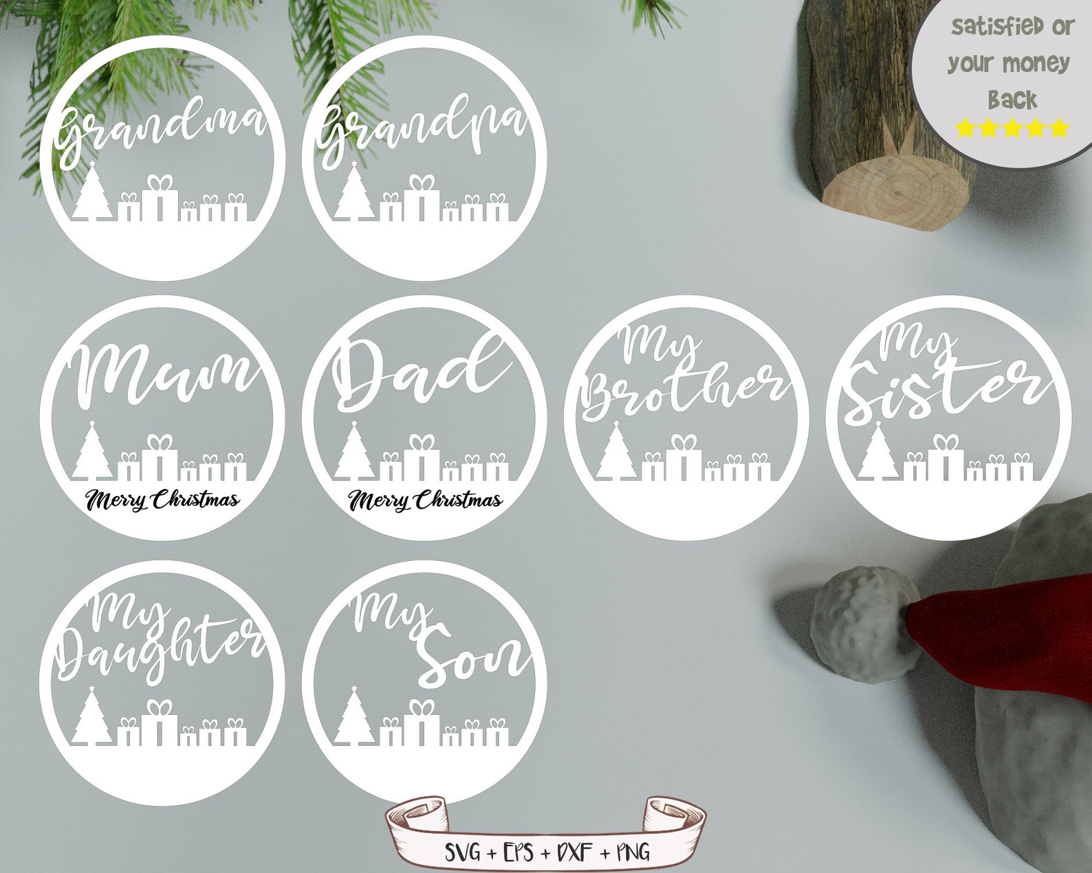 Download FAMILY CHRISTMAS ORNAMENT svg 8 svg fileschristmas ornament | Etsy