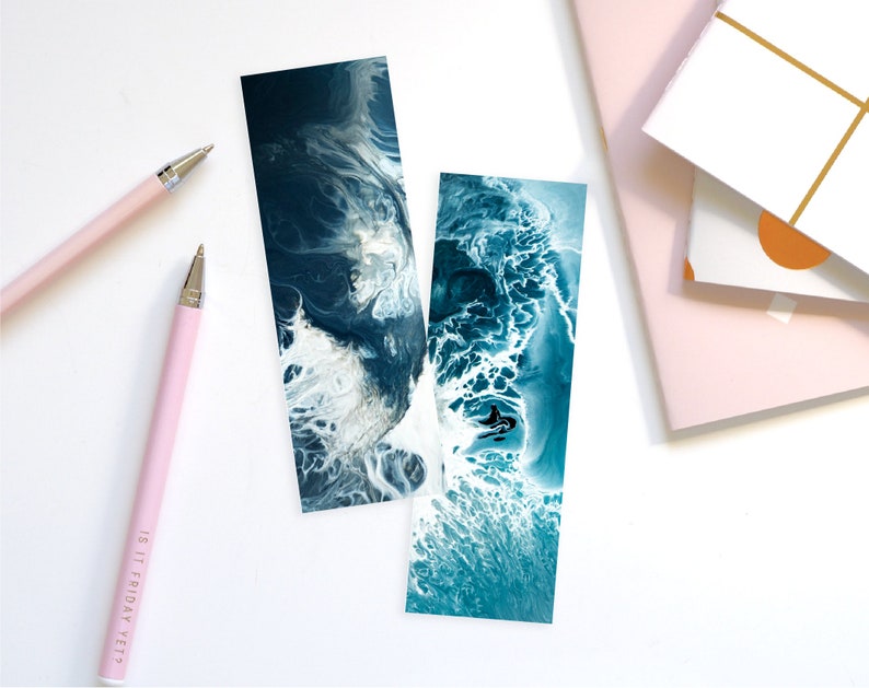 Printable Bookmark Cards Abstract Marble Texture Fluid | Etsy