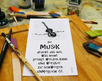 Art Print Artist Postcard Violin Music Quote