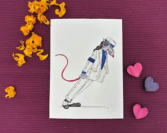 Michael Jackson King of Pop Folding Card or Postcard Greeting Card Congratulations Card Music Birthday Thank You Rock Musician Rattazoffski