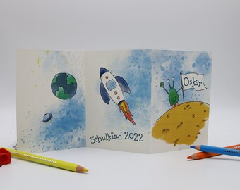 Personalized card for school enrollment with name - start of school - school child - 1st day of school