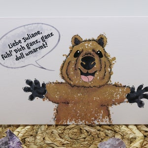 Personalisierte Karte Umarmung Hug happy birthday Corona Muttertag Valentinstag Beste Freundin Liebe Grüße Grußkarte Geburtstag Quokka