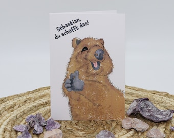 Personalized card happy birthday Corona think positive Valentine's Day Greetings Greeting Card Birthday Good Improvement Quokka