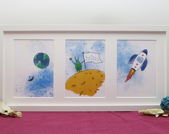 Personalized gift for birth or children's birthday - children's room decoration baby room incl. frame!