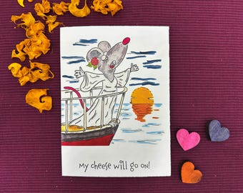 Céline Dion Titanic Folding Card or Postcard Greeting Card Congratulations Card Music Birthday Thank You Invitation Pop Rock Musician Rattazoffski