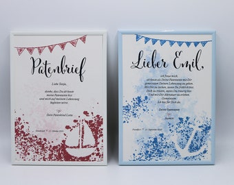 Sponsorship letter personalized Christening gift Baptism Godfather Godfather gift Godmother Godchild Christening letter