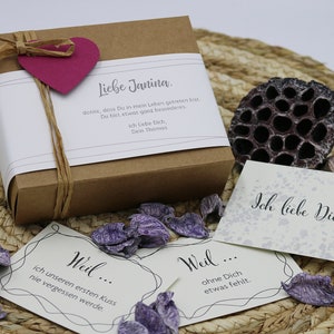 Ich liebe Dich weil Box 25 Kärtchen Warum ich dich liebe Valentinstag Geburtstag Jahrestag Hochzeit Hochzeitstag Paare Liebe