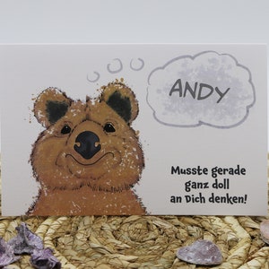Personalisierte Karte happy birthday Corona Valentinstag Beste Freundin Liebe Grüße Grußkarte Geburtstag Quokka