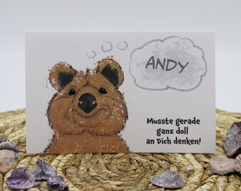 Personalized card happy birthday Corona Valentine's Day Best Friend Love Greetings Greeting Card Birthday Quokka