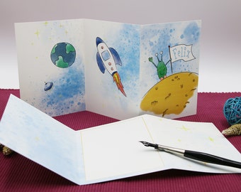 Personalized card for birth or children's birthday with name
