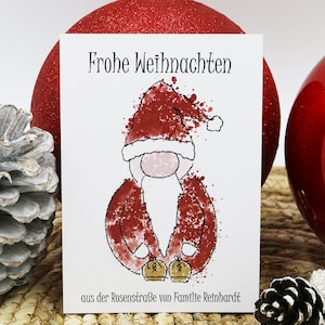 Personalisierte Weihnachtskarte Weihnachten Klappkarte Postkarte Weihnachtsgruß Santa Advent x-mas