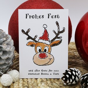 Personalisierte Weihnachtskarte Weihnachten Klappkarte Postkarte Weihnachtsgruß Santa Advent x-mas