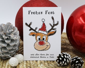 Personalized Christmas Card Christmas Folding Card Postcard Christmas Greeting Santa Advent x-mas