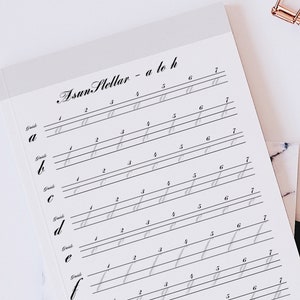 Fancy Copperplate Calligraphy Printables | Calligraphy Courses For Beginners At Home | Copperplate Penmanship Worksheet With Guideline