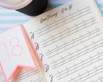 Copperplate Calligraphy Practice Sheet | Calligraphy Workbook PDF | Pointed Pen Worksheets | 2021 New Hobby At Home | Printable Worksheet