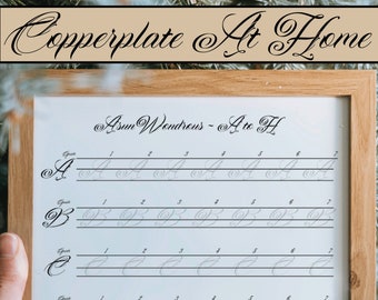 Copperplate Calligraphy Alphabet Practice Sheet PDF | Copperplate Script Penmanship At Home | Creative Lockdown Hobby Idea 2021 |