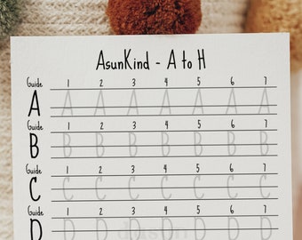 Cute Handwriting Paper For Penmanship Beginner, Handwriting Blank Practice Sheet With Guideline, Handwriting Development Exercise At Home