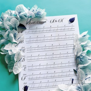 Creative Copperplate Printables For Adult | Copperplate Alphabet Practice Template | Copperplate Worksheet Printable For Beginner