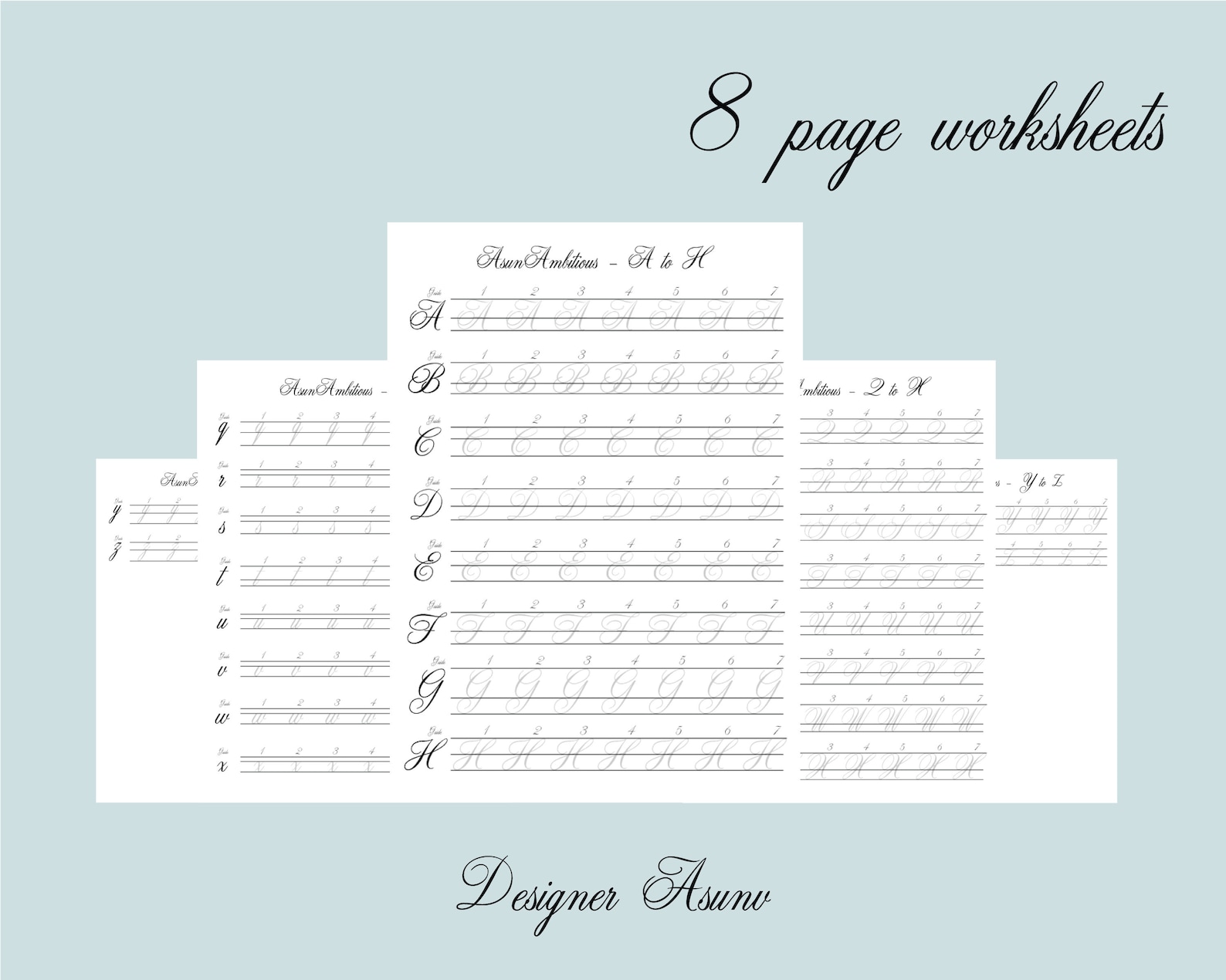 Copperplate Tracing Paper PDF Calligraphy Traceable Sheet for Adult