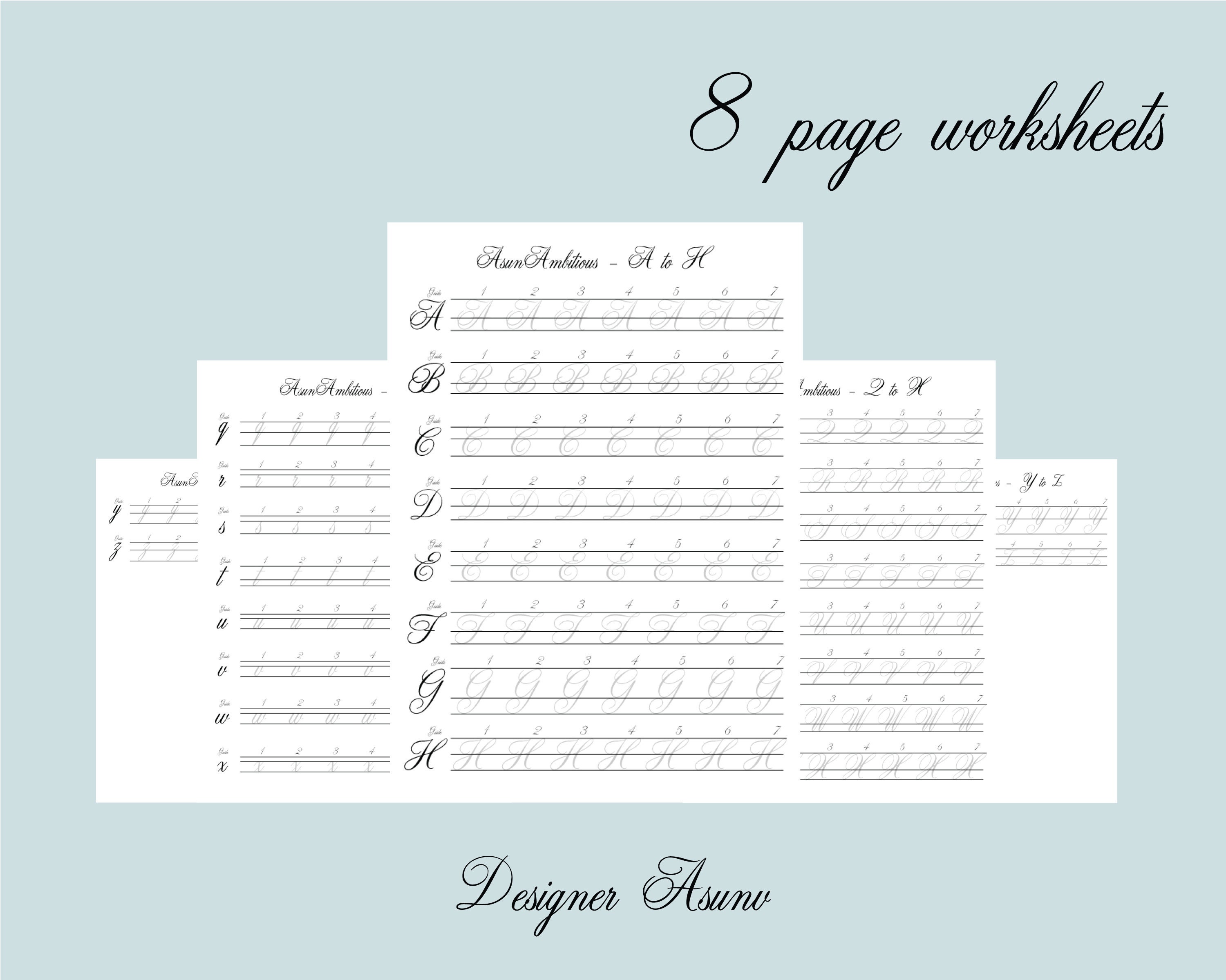 Copperplate Tracing Paper PDF | Calligraphy Traceable Sheet for Adult ...