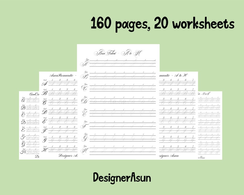 Copperplate and Italic Script Worksheet Bundle Pack Etsy