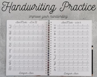 Printable Handwriting Practice Sheets For Adult | Cute Handwriting Practice | Alphabet Tracing Paper For Adult | Traceable Handwriting Guide
