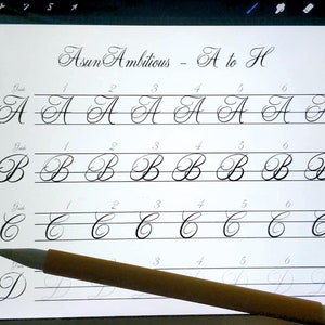 Papier calque sur cuivre PDF | Feuille de calligraphie traçable pour adulte | Calligraphie manuscrite pour artiste | Feuille de lettrage Ipad Procreate