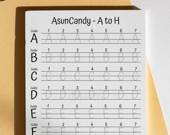 Bouncy Cute Handwriting Exercise Sheet For Adult, Creative Penmanship Trace Book For Handwriting Beginner, Handwriting Printable Worksheet
