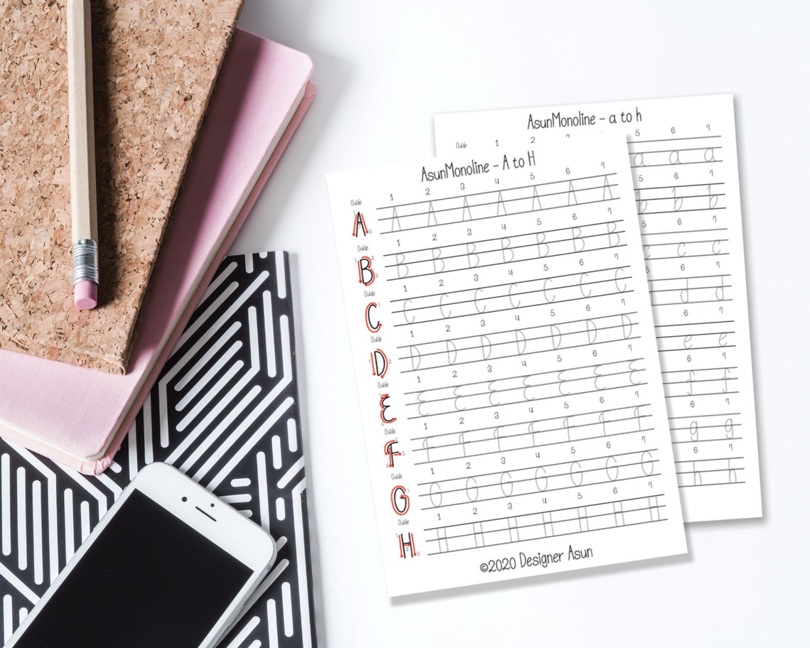 printable lettering worksheet for adult practice neat etsy