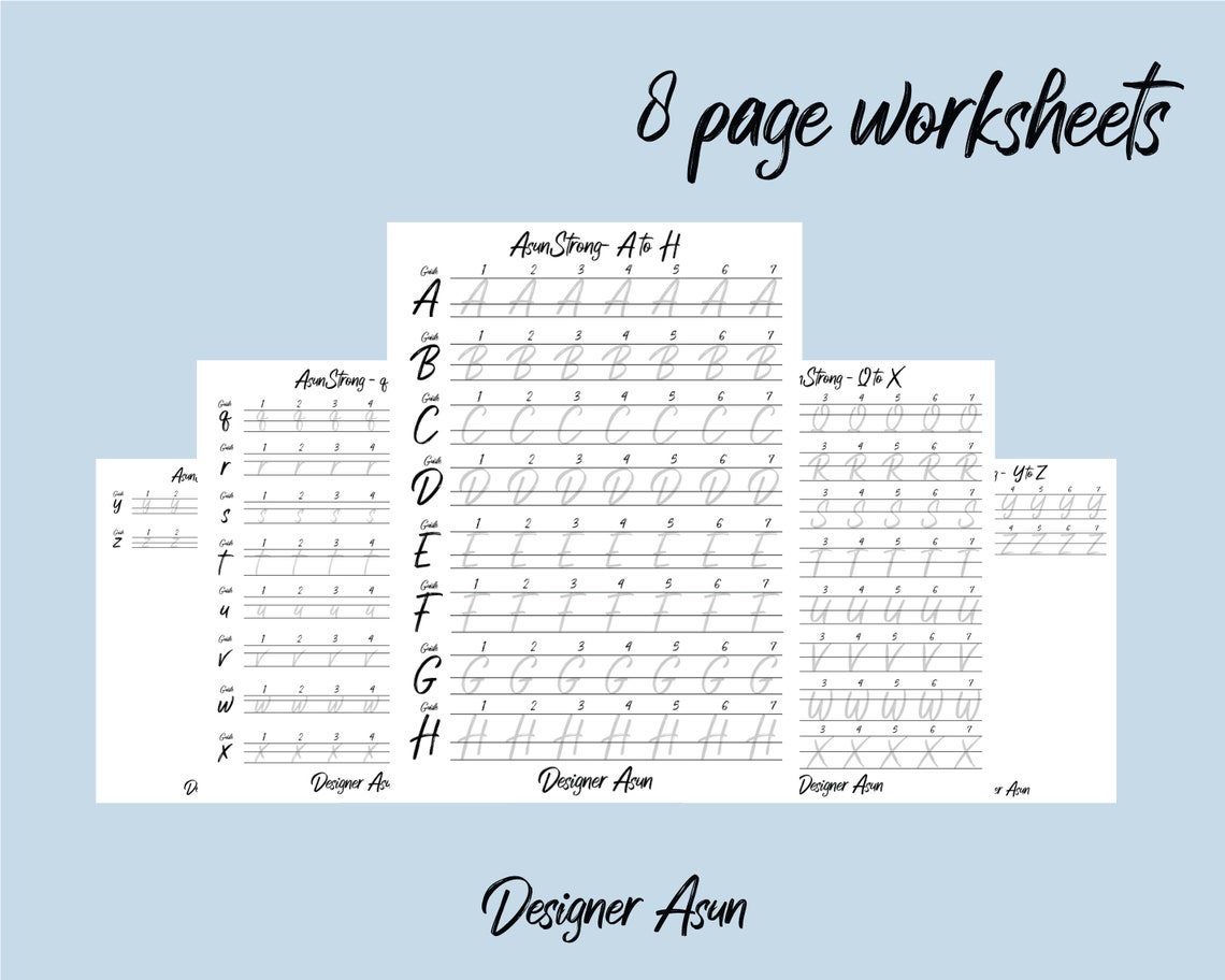 Manly & Rough Handwriting Style Template | Handwriting Worksheet ...