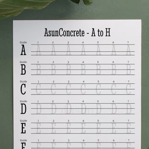 Typemachine handschrift oefenblad, nette typemachine tracering werkblad, hoe te schrijven als een menselijke typemachine, typemachine DIY sjabloon PDF