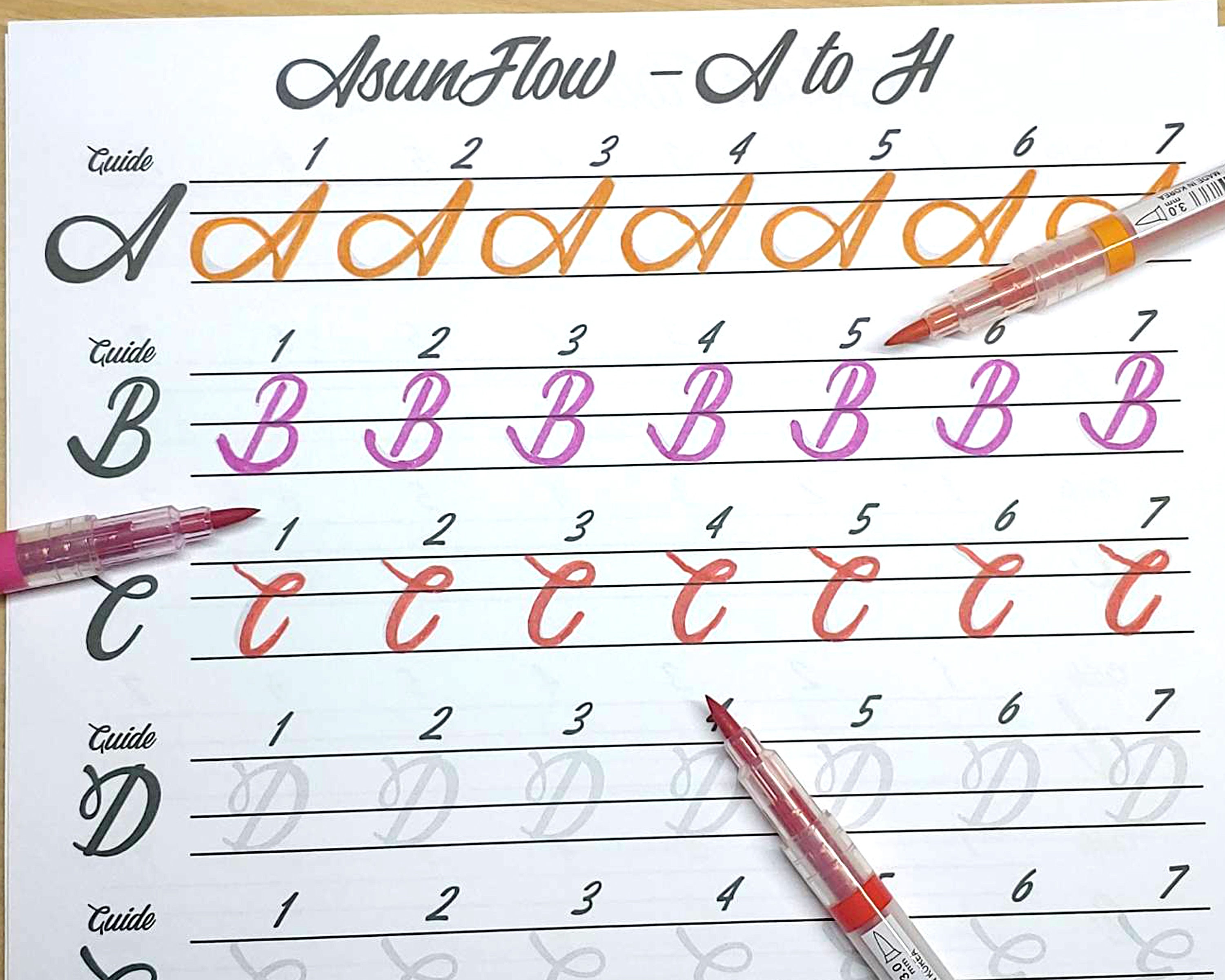 Modern Cursive Writing Practice Sheet for Adult Cursive Handwriting