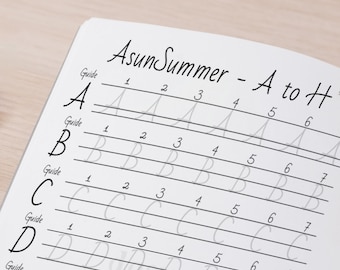 Cute And Friendly Handwriting Practice Sheet For Girls, Handwriting Exercise Workbook PDF, Improve Your Handwriting At Home, Creative Hobby