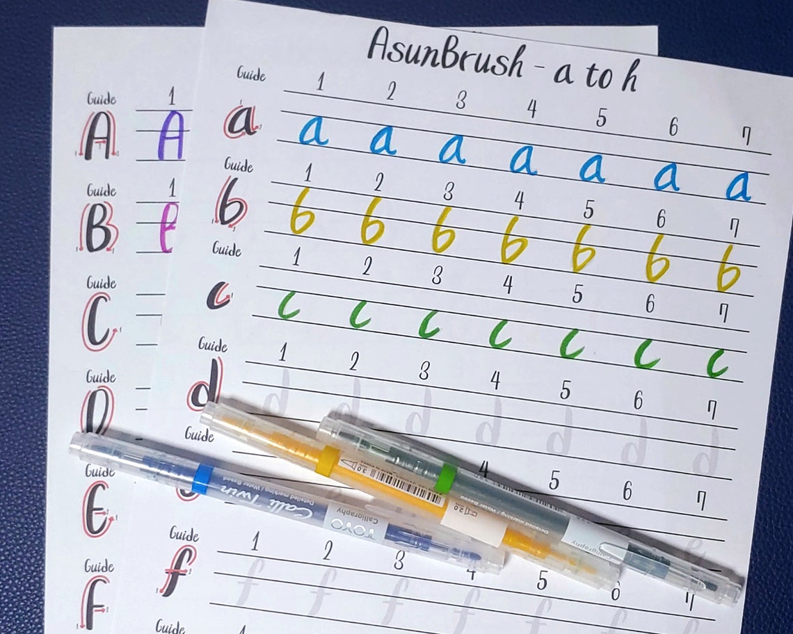 Printable Brush Calligraphy Template Tracing Paper for Brush Etsy