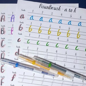 Printable Brush Calligraphy Template | Tracing Paper for Brush Hand ...