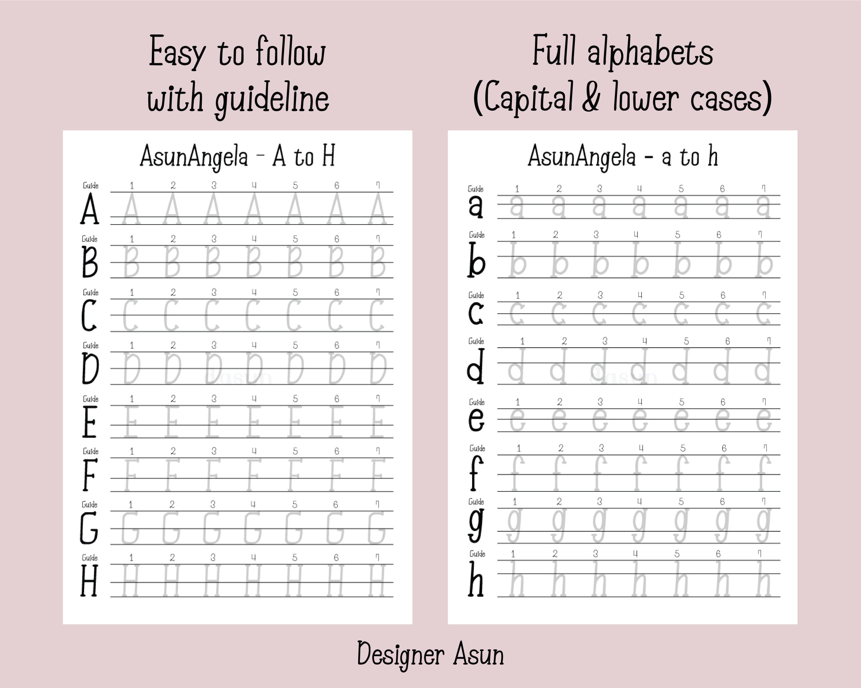 Cute Typewriter Font Practice Sheet PDF Typewriter Alphabet Etsy
