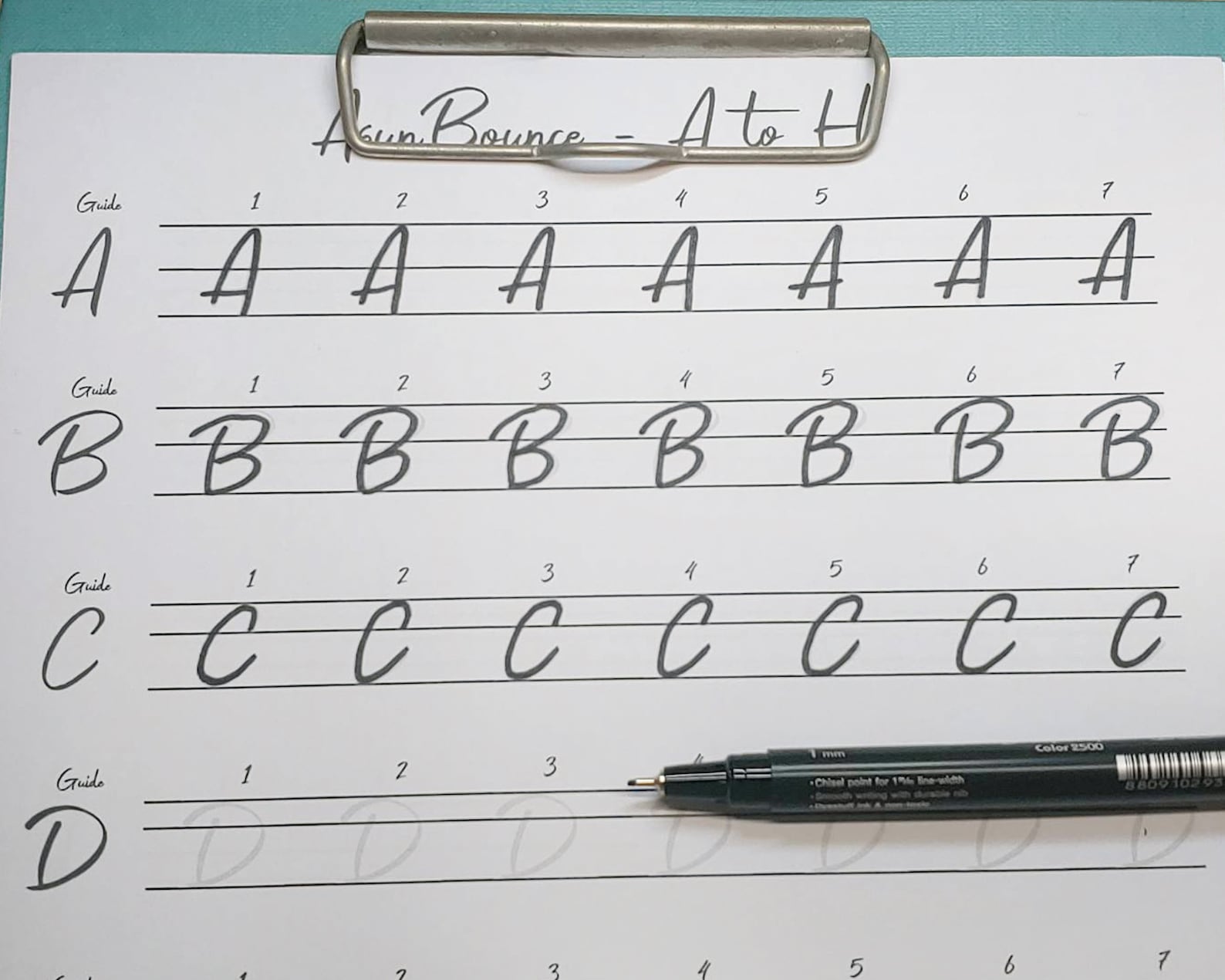 neat handwriting practice sheet for adult creative hobby for etsy