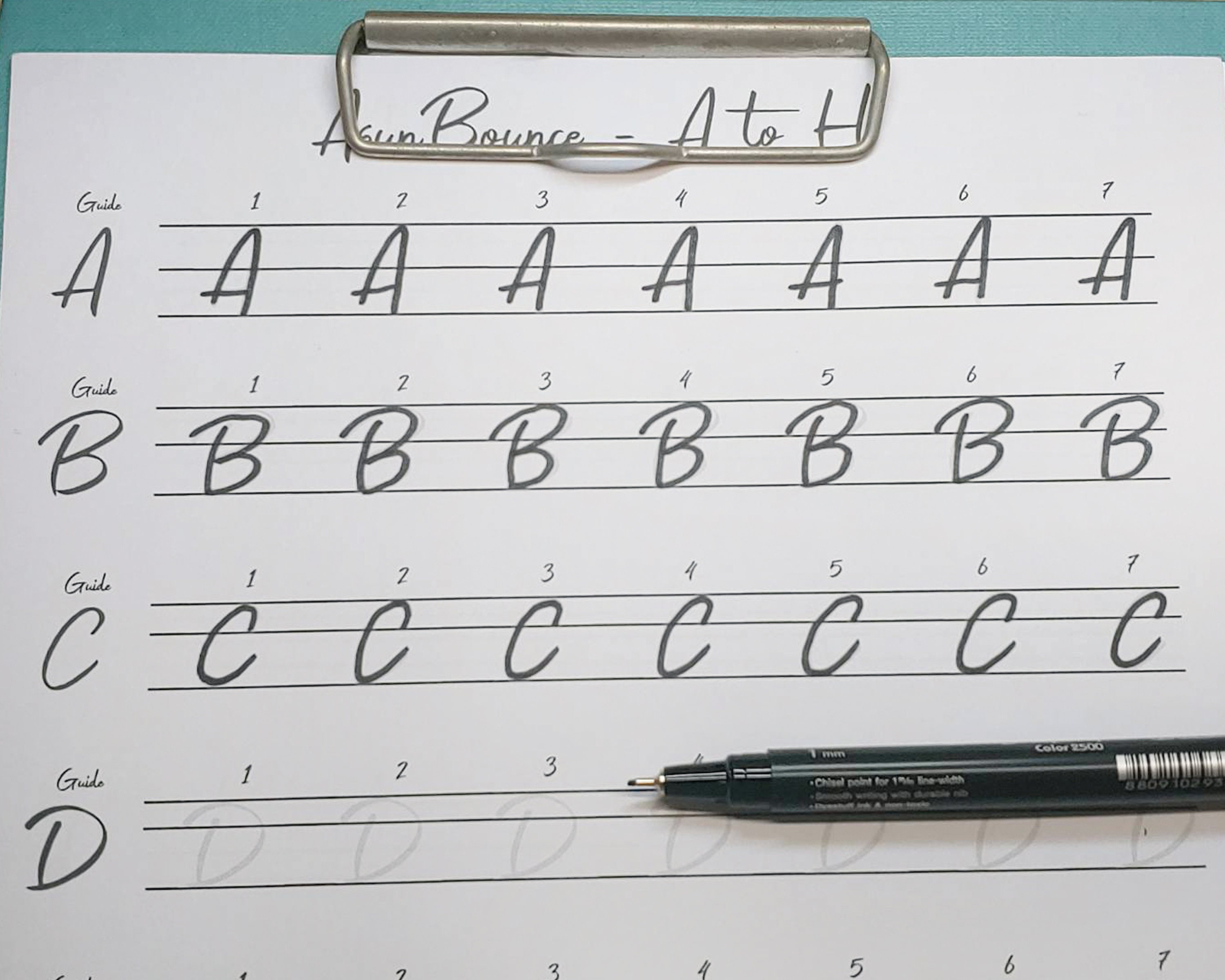 neat handwriting practice sheet for adult creative hobby for etsy