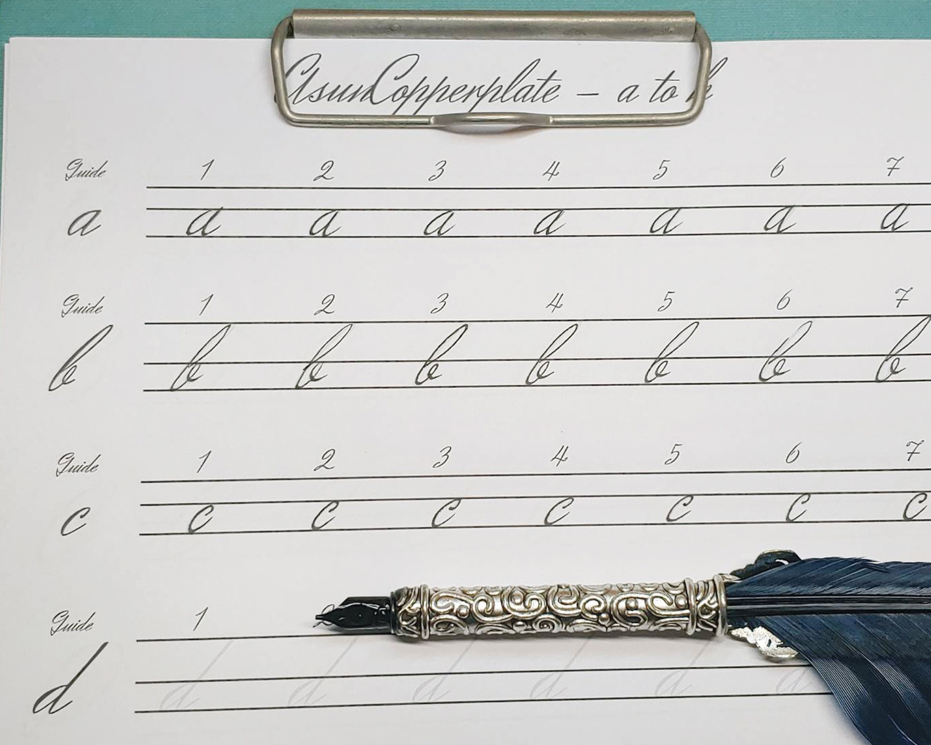 Copperplate Calligraphy Worksheet Printable Template PDF For Etsy