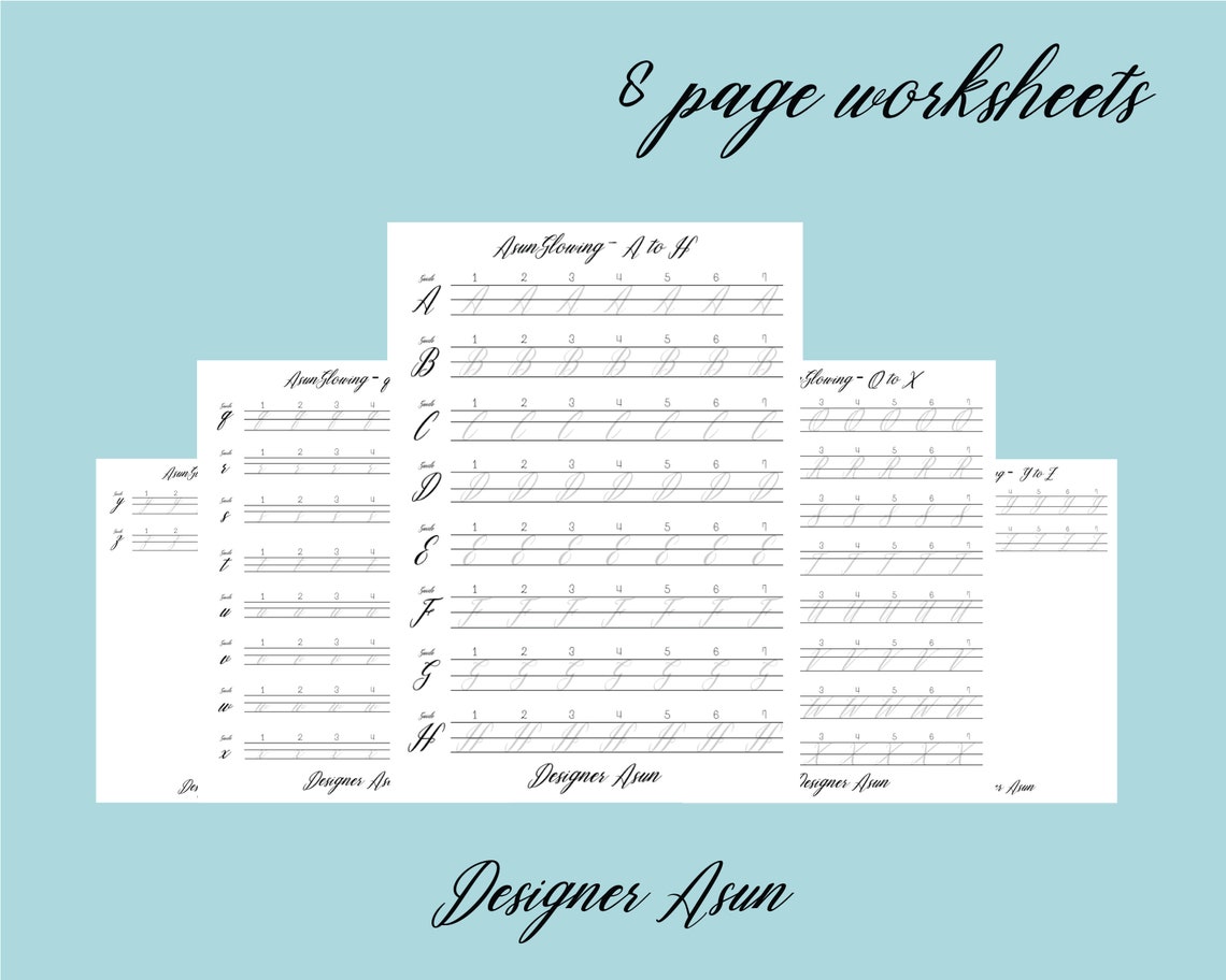 Copperplate Calligraphy Practice Sheet | Calligraphy Workbook PDF ...