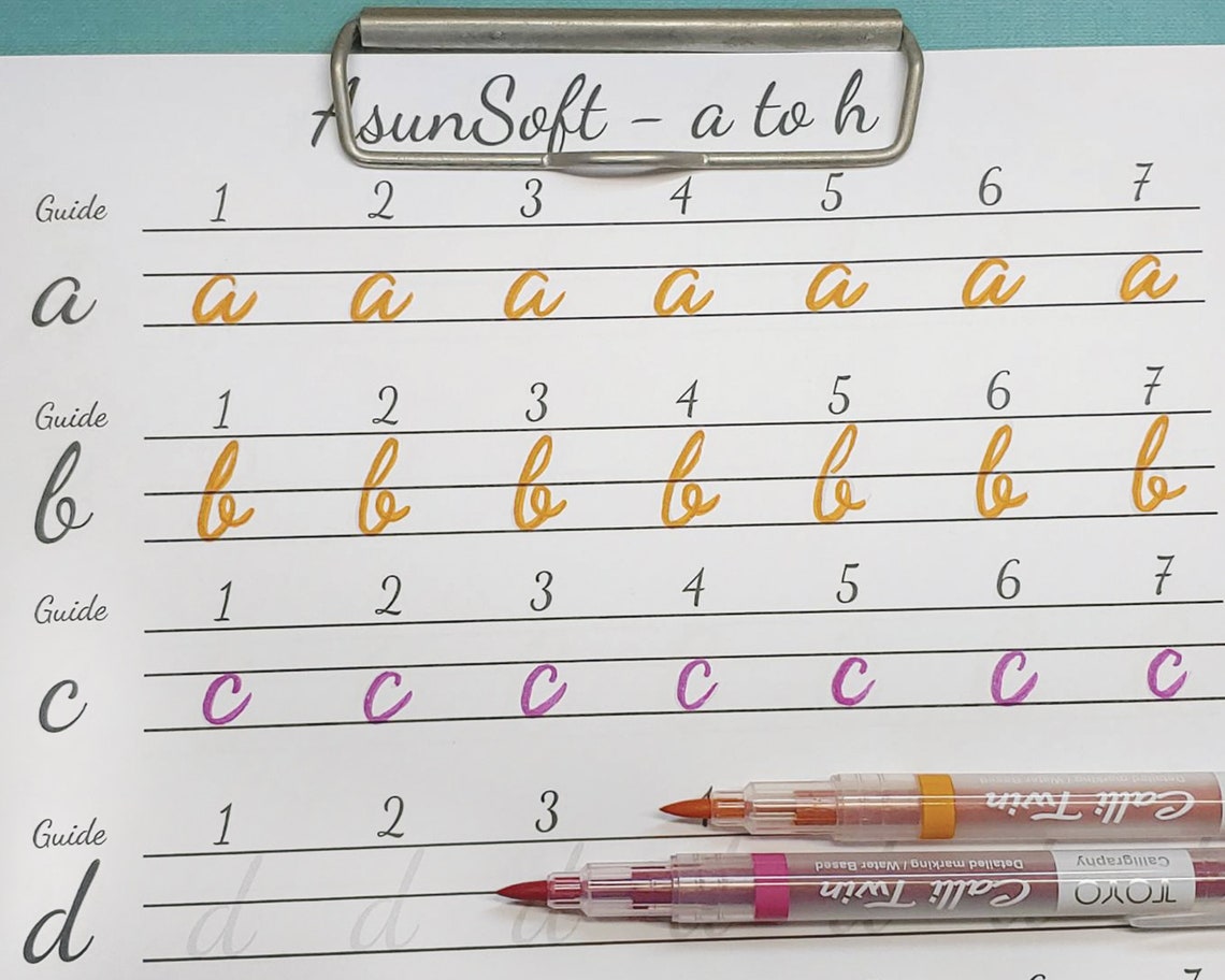 neat cursive letters worksheet cursive writing font practice etsy