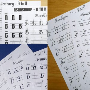 ShopArbeitsblatt Triple Bundle Pack, Gothic, Italic, Kupferplate Kalligraphie ArbeitsmappenPaket, Penmanship Druckbare Übungsbogen für Erwachsene