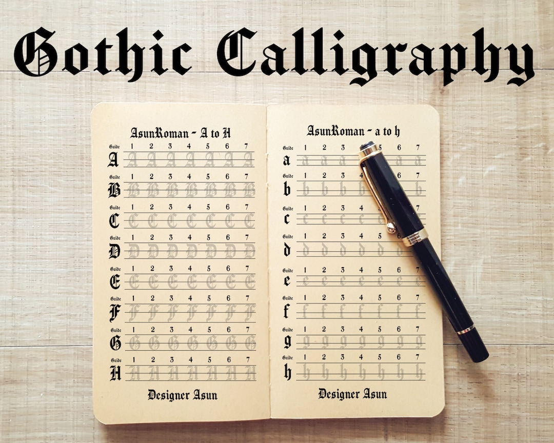 Printable Gothic Letter Worksheet, Gothic Calligraphy Practice Template ...