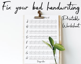 Neat Handwriting Practice Sheet For Adult, Creative Hobby For Girls At Home, Signature Penmanship Practice PDF For Handwriting Beginner