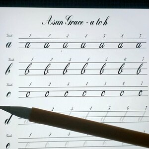 Copperplate Penmanship Practice Sheet Creative Printable For | Etsy