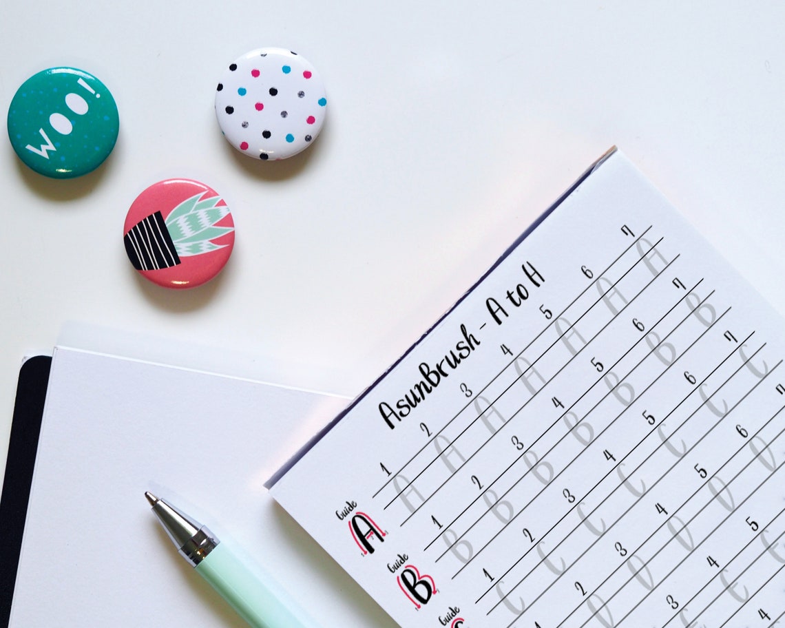 Printable Brush Calligraphy Template Tracing Paper for Brush Etsy