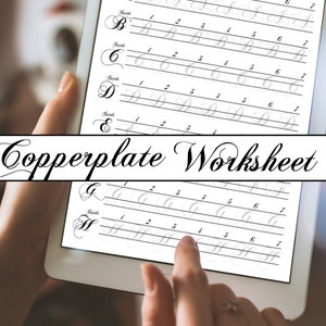 Copperplate Alphabet Workbook For Beginner | Copperplate Handwriting Printable Worksheet | Copperplate Calligraphy Trace Paper PDF